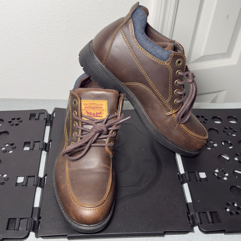 Levi's 518448H94 Low Top Boots Mens Size 7 Brown Good Moc Toe Rugged Lace Up